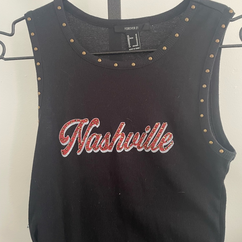 Forever 21 Black Tank with Nashville Graphic